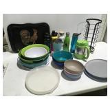 Plastic bowls, insulated, tumblers, toilet paper