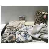 Curtains in a fabric storage bin