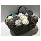 Large basket with yarn
