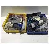Stacking bins with gloves & shop rags
