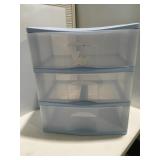 Three drawer plastic Storage bin
