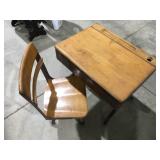 Vintage school desk and chair heavy