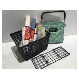 Collapsible basket shelf liner