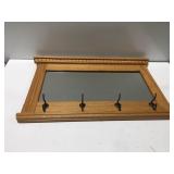 Wall hanging mirror with hooks 32" x 20"