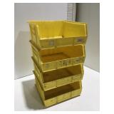 4 plastic stackable bins