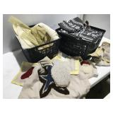 Two bins of crafting items