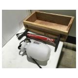 Wood crate bell air pump yard sprayer