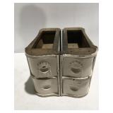 Vintage sewing machine cabinet drawers