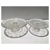 2 glass cake plate