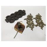 Vintage decor, cast iron cookie mold and more
