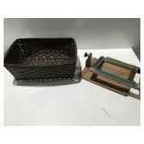 Rug hooking frame and basket