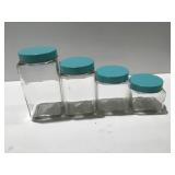 4 Glass canister set