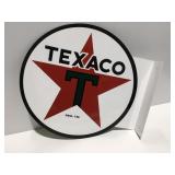 Texaco porcelain covered flange sign