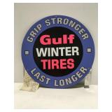 Gulf service station tire advertising sign