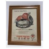 Vintage framed Texaco advertising