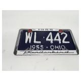 1955 Ohio license plate repainted with 1955