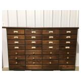 Vintage 32 drawer wood cabinet 64 1/2ï¿½ x 37ï¿½ x