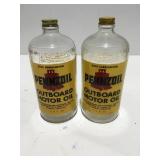 2 pennzoil outboard motor oil jars