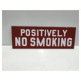 Porcelain covered no smoking sign