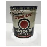 Vintage Havoline motor oil, 5 gallon can
