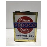 Vintage REDOCO 2 gallon motor oil can