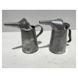 2 galvanized quart oil dispensers