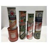 Vintage oil & grease cans some full