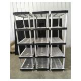 3 meter plastic shelves 72' x 36' x 18
