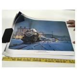 Train, posters, numbered, signed