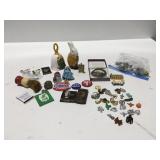 Vintage gumball machine items, match keeper, lock