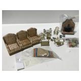Doll house furniture some vintage
