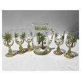 Hand-painted glasses and pitcher