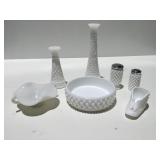 Milk glass Fenton ruffled dish