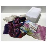 Scarves in a shoebox tote
