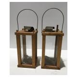 Wood candle, lanterns