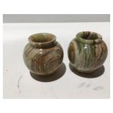 Small marble vases
