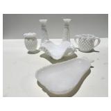 Milk glass items
