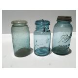 Mason and ball blue canning jars