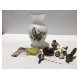 Painted bird vase Bird decor