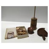 Wood items Noahs Ark animal butter churn