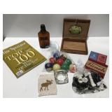 Pool balls, cigarbox, games, and more