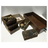 Vintage wood drawers, and boxes