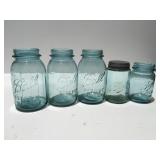 Blue ball Mason jars