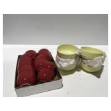 Red cups yellow bowls