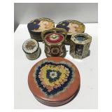 Tin and cardboard containers, vintage