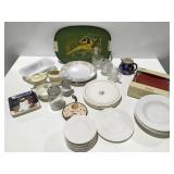 Assorted dishes, cream & Sugar