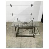 Glass top metal frame table