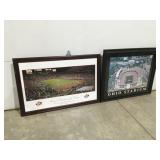 two Ohio State framed pictures