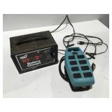 Sears battery, charger & channel lock power strip