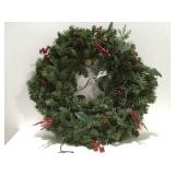 27" lighted Christmas wreath in cardboard box